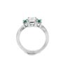 Image 5 : 1.50 ct. GIA Emerald and Diamond Wedding Engagement Ring - 14KT White Gold