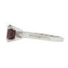 Image 4 : Vintage Platinum 1.99 ctw Round Rhodolite Garnet w/ Baguette Channel Diamond Rin