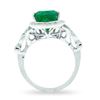 Image 6 : 3.94 ctw Emerald and 0.53 ctw Diamond 18K White Gold Ring