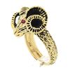 Image 8 : Vintage 14k Gold Detailed Textured 3D Rams Head w/ Pave Set Ruby Eyes Ring