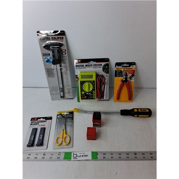 Multi Tester, Digital Caliper, Number Punch Set, Misc.