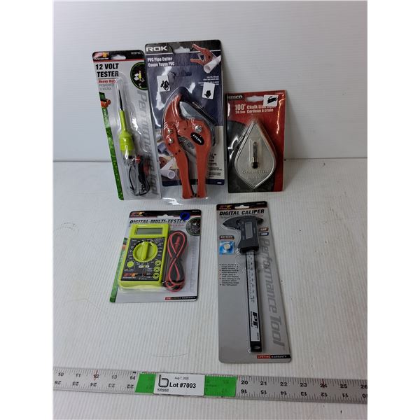 12V Tester, Pipe Cutter, Chalk Line Reel, Misc. All Sealed