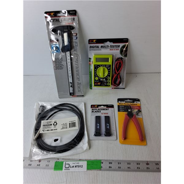 Replacement Blades, Digital Caliper, Digital Muti- Tester- All Sealed, Misc.