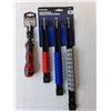 Image 2 : 3 Piece Tri Square Set, Ratcheting Ball Driver, (5) Socket Holders, Misc.