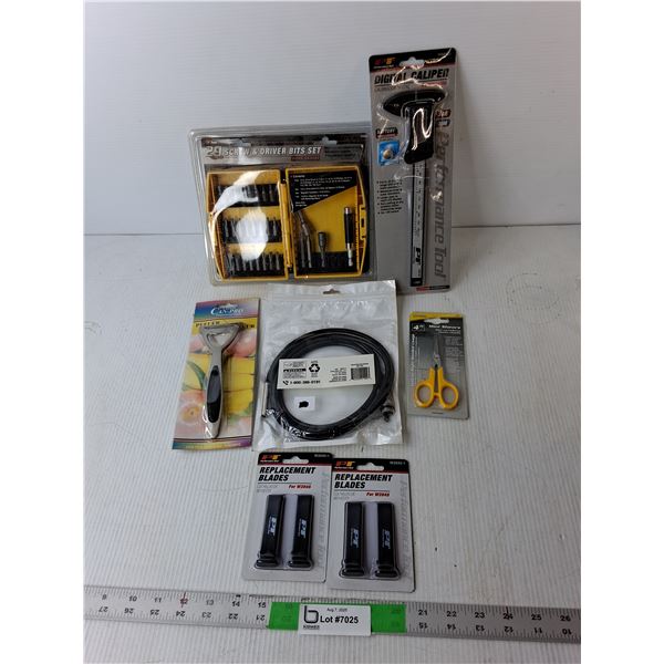 Replacement Blades, Digital Caliper, Screw & Driver Bit Set, Misc.