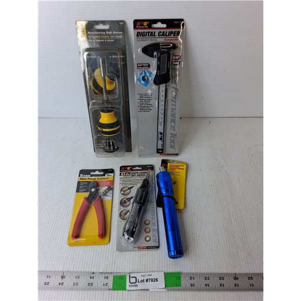 Ratcheting Ball Driver, Digital Caliper, Auto Loading Bit Driver- All Sealed, Misc.