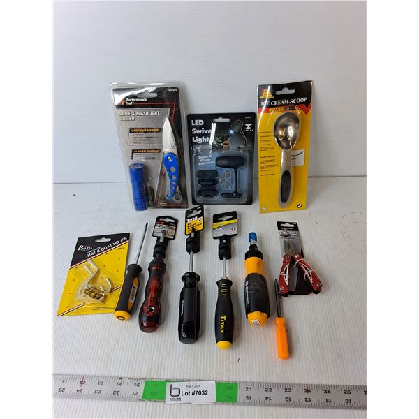 Multi Tool, Miscellaneous Screwdrivers, Swivel Light, Misc.