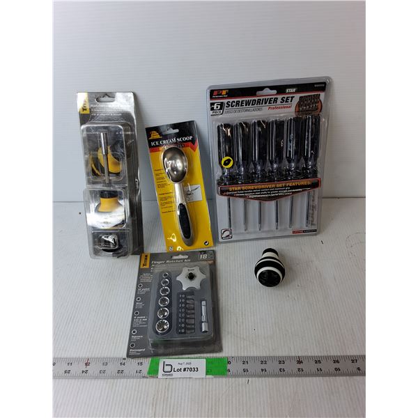 Screwdriver Set, Finger Ratchet Set, Ratcheting Ball Driver- All Sealed, Misc.