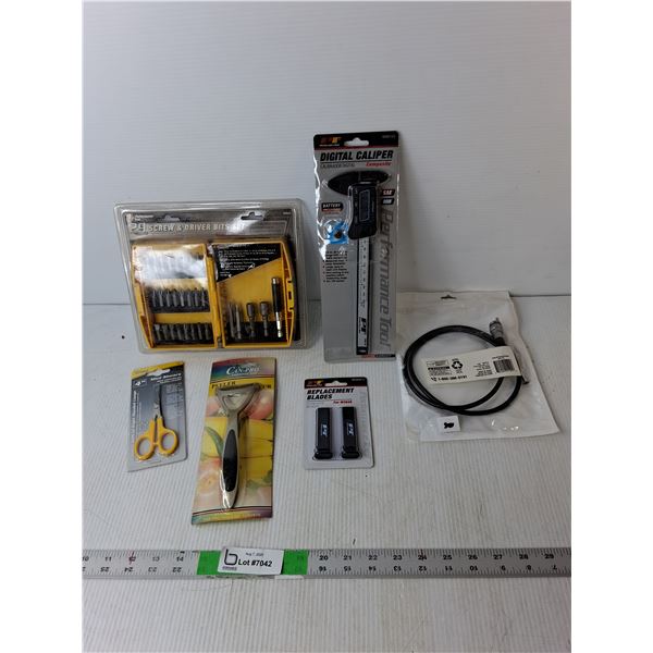 Screw & Driver Bits Set, Digital Caliper, Replacement Blades, Misc,