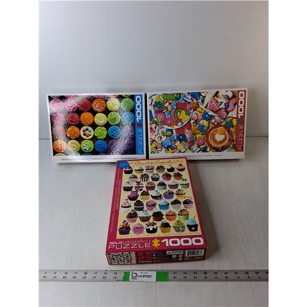 (3) 1000 Piece Dessert Puzzles (Eurographics) - Complete