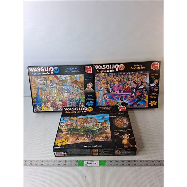 (3) 1000 Piece WASGIJ? Mystery Puzzles -  Complete