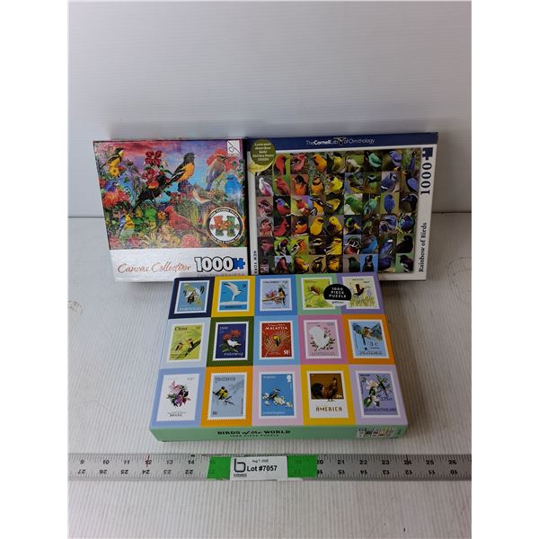 (3) 1000 Piece Bird Puzzles  -  Complete