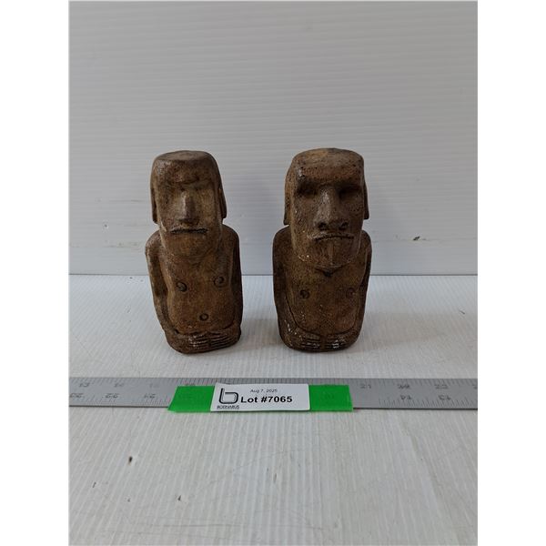 (2) Moai Statues- 6" x 3.5"