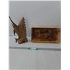 Image 1 : Wood Swordfish Statue & Wood Carved Duck- 13.5" x 7"