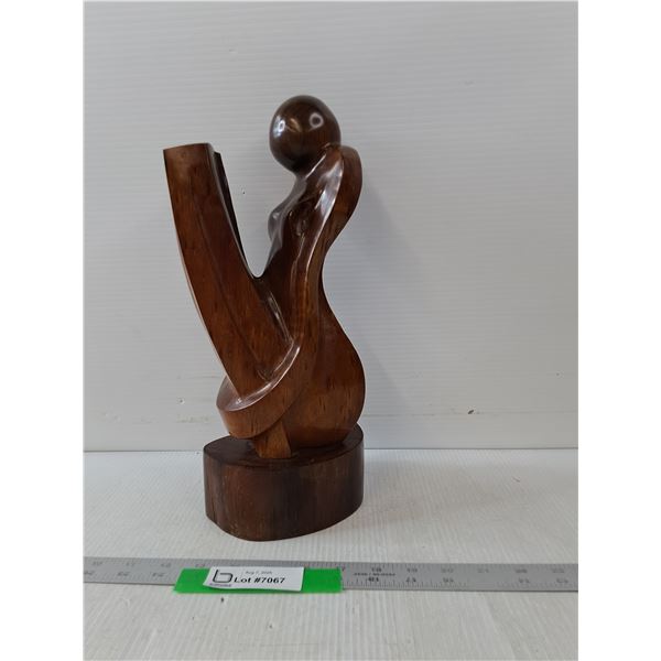 Wooden Carving Of Person- 14" x 6"