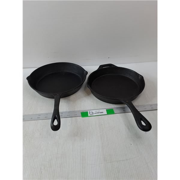 (2) Black 10" Cast Iron Skillet