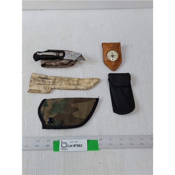 Compass, (3) Knife Covers & Box Cutter