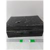 Image 1 : Black Metal Lock Box- 14" x 5" x 9.- Has Key