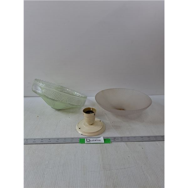 (2) Light Covers & Light Fixture- 4" x 10"