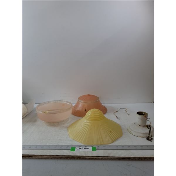 (3) Light Covers And Light Fixture- 10.5" x 4.5"