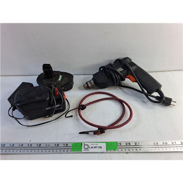 Black & Decker Drill - Powers On, As Is, DeWalt & Black & Decker 18V Batteries and Battery Charger