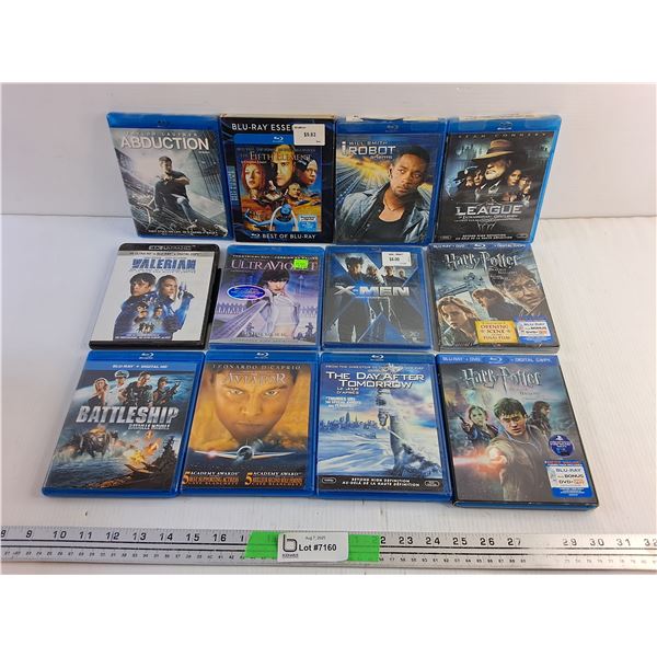 (12) Various Blu Ray Movies - Harry Potter, The Aviator and The Day After Tomorrow