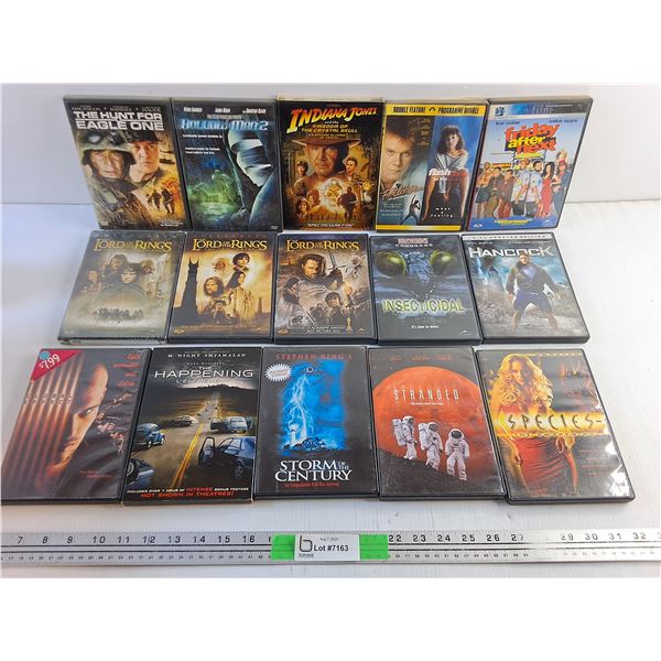 (15) Various DVD Movies - The Lord of the Rings, Stranded and Indiana Jones