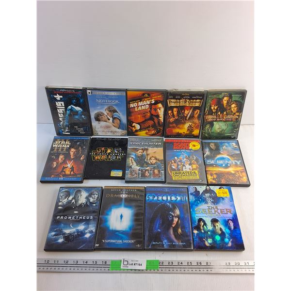 (14) Various DVD Movies - Star Wars, Scary Movie and The Pirates of the Caribbean