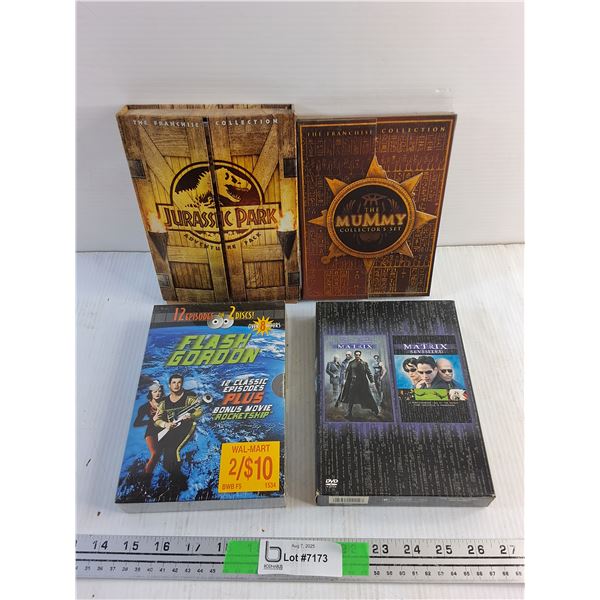 (4) Collectors Movie Sets - Flash Gordon, Matrix, Jurassic Park and The Mummy