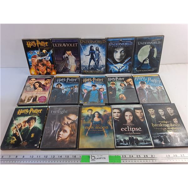 (15) Various DVD Movies - Harry Potter, Underworld and Twilight