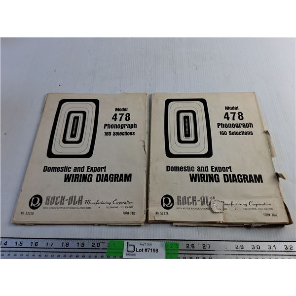 (2) Vintage Model 478 Phonograph Domestic and Export Wiring Diagrams