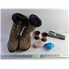 Image 1 : Kamik Winter Boots - Size 6, Tea Cups, Stapler and Glass Pieces