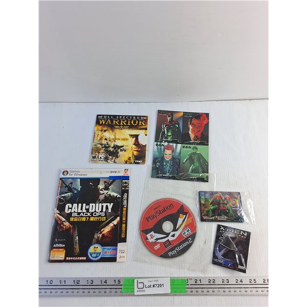 PC and Sony PS2 Games - Call of Duty, Full Spectrum Warrior, Batman and Spectrobes Trading Cards