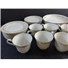 Image 3 : Mita Fine China Golden Rose Dish Set - Saucers, Tea Cups, Bowl and Plates