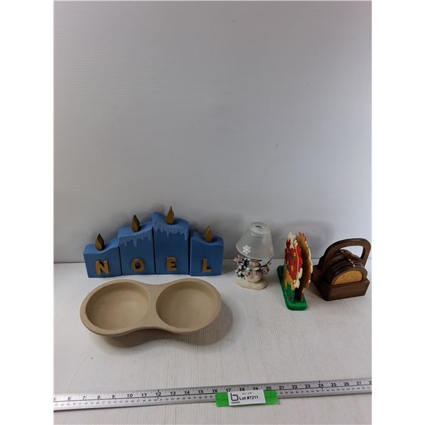 Coaster Holder, Napkin Holder, Snowman Candle Holder, Misc