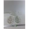 Image 1 : (2) Crystal Divided Dishes, Crystal Bowl