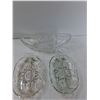 Image 2 : (2) Crystal Divided Dishes, Crystal Bowl