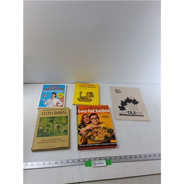 (5) Books - Jack Monroe, Clay Baking, Cucina Romana, Misc