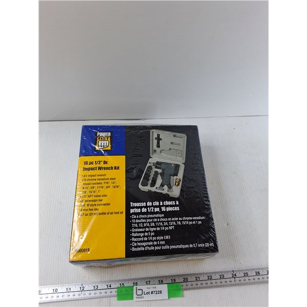 16 pc 1/2'' Dr. Impact Wrench Kit - Appears Unopened