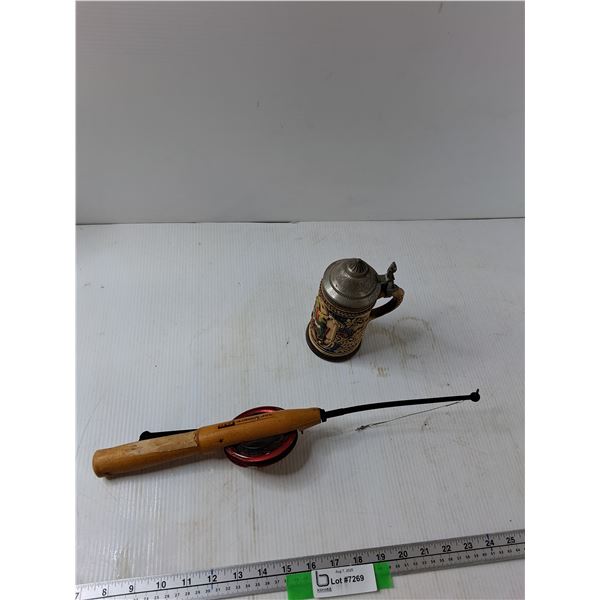 Ice Fishing Rod, Beer Stein