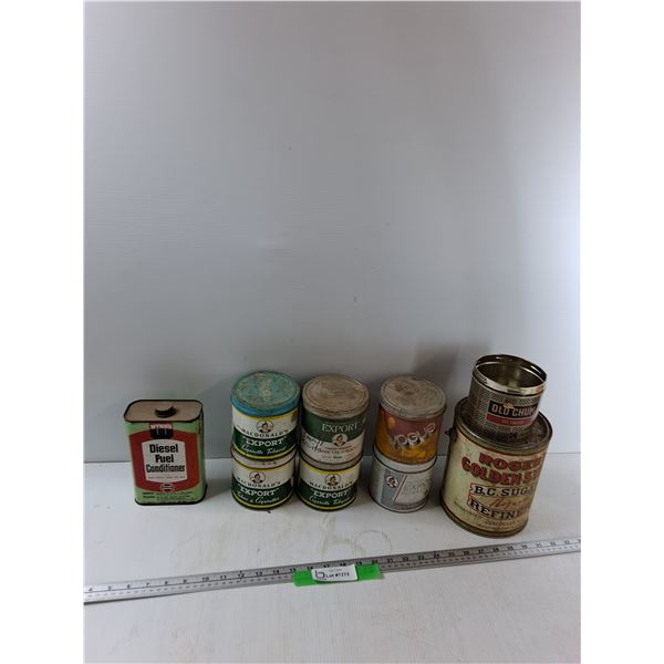 Diesel Fuel Conditioner, Rogers Golden Syrup Tin, (7) Tobacco Tins - As Is CANNOT SHIP