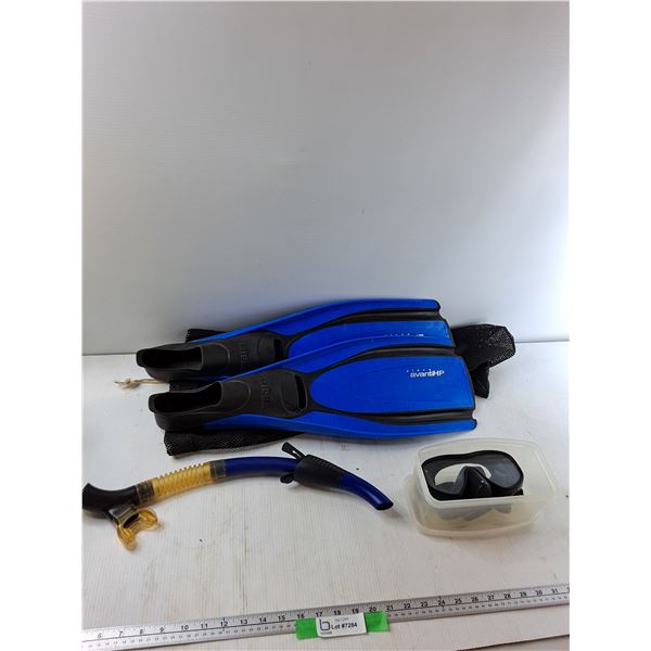 Mares Flippers, Snorkel, Mako Googles - As Is