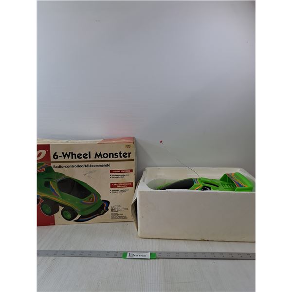 6-Wheel Monster Radio-Controlled Car- As Is- 15" x 6" x 7.5"