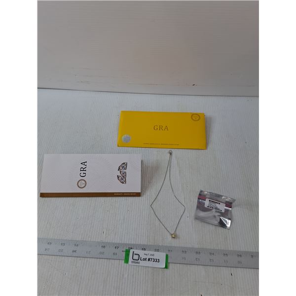 Yellow Moissanite Necklace- Size 6.5mm- Cannot Authenticate