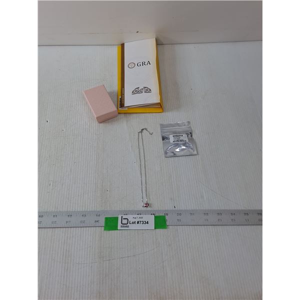 Pink Moissanite Necklace- Size 6.5mm- Cannot Authenticate