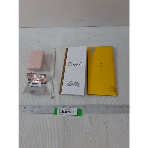 White Moissanite Necklace- Size 6.5mm- Cannot Authenticate