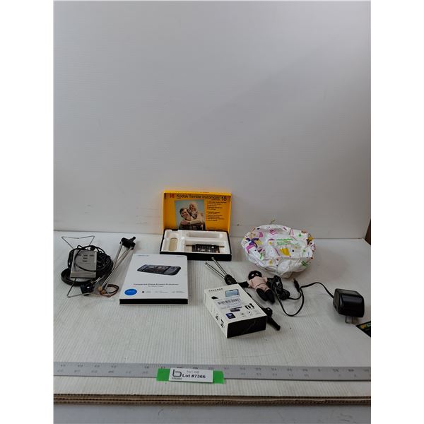Screen Protector, Wireless Microphone, Beach Ball, Kodak Trimlite Instamatic Box, Handmade Doll, Ant