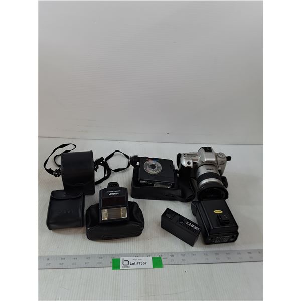 (5) Variety Of Cameras & (2) Empty Camera Cases- As Is