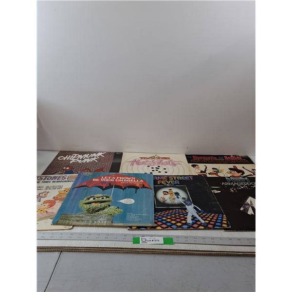 (7) Variety Of Vinyl Records-Sesame Street, Chipmunks, Trooper