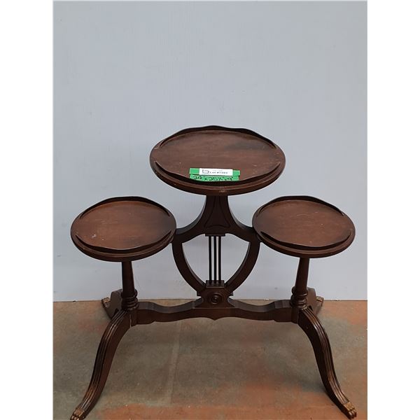 *Antique Wood Mahogany 3 Tier Parlor Clawfoot Table- CANNOT SHIP